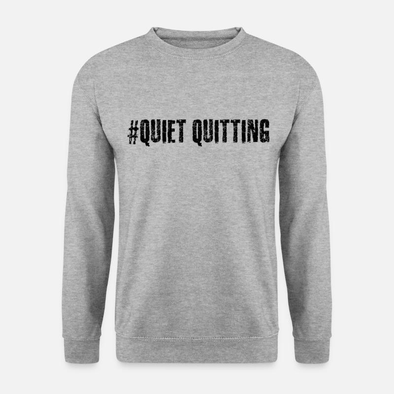 Quiet quitting - Unisex Pullover - Weißgrau meliert