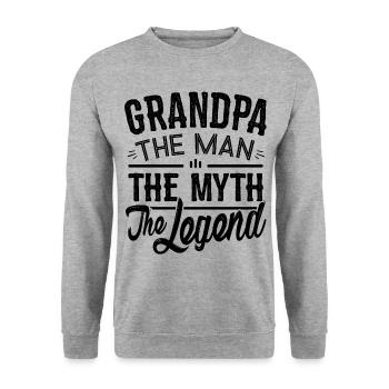Grandpa The Man The Legend The Legend T Shirt - Unisex Sweatshirt - salt & pepper - Front - Alina (178cm) & Michal (187cm)
