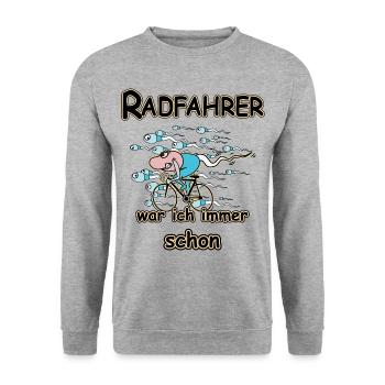 Radfahrer Rennrad Biker Fahrrad Spermium - Unisex Pullover - Weißgrau meliert - Vorne - Alina (178cm) & Michal (187cm)