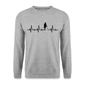 Probes Heartbeat Metal Detector Treasure Hunter - Unisex Sweatshirt - salt & pepper - Front - Alina (178cm) & Michal (187cm)