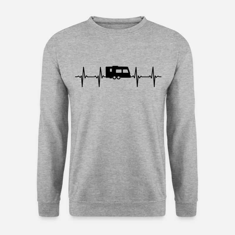 Caravan Heartbeat Camping Camping Caravan - Unisex Sweatshirt - salt & pepper