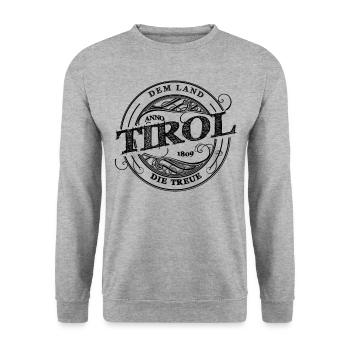 Dem Land Tirol die Treue 1809 - Unisex Pullover - Weißgrau meliert - Vorne - Alina (178cm) & Michal (187cm)