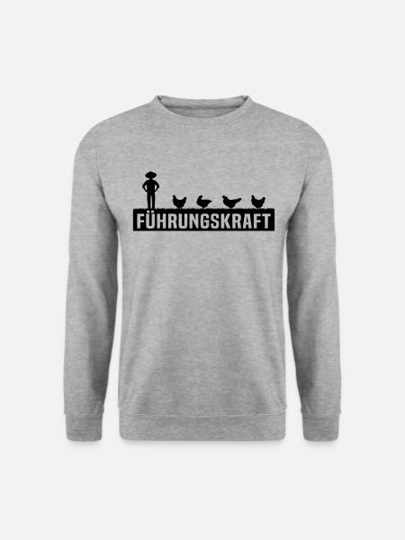 Führungskraft Hühner - Unisex Pullover - Weißgrau meliert