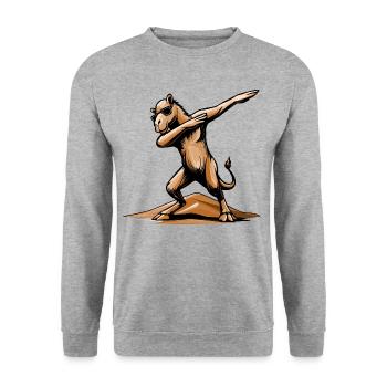 Dabbing Camel. Flair arabe dans le désert de Dubaï - Sweat-shirt Unisexe - gris chiné - Devant - Alina (178cm) & Michal (187cm)