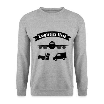 Le monde des logisticiens - Sweat-shirt Unisexe - gris chiné - Devant - Alina (178cm) & Michal (187cm)