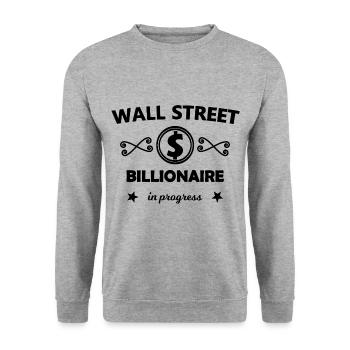 Der Wall Street Milliardär - Unisex Pullover - Weißgrau meliert - Vorne - Alina (178cm) & Michal (187cm)