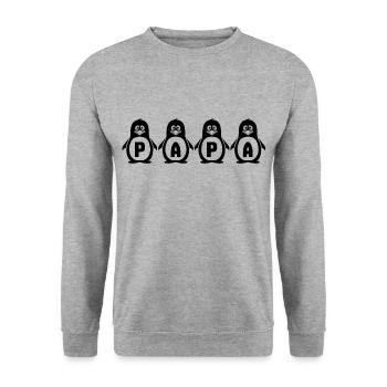 Papa - Sweat-shirt Unisexe - gris chiné - Devant - Alina (178cm) & Michal (187cm)