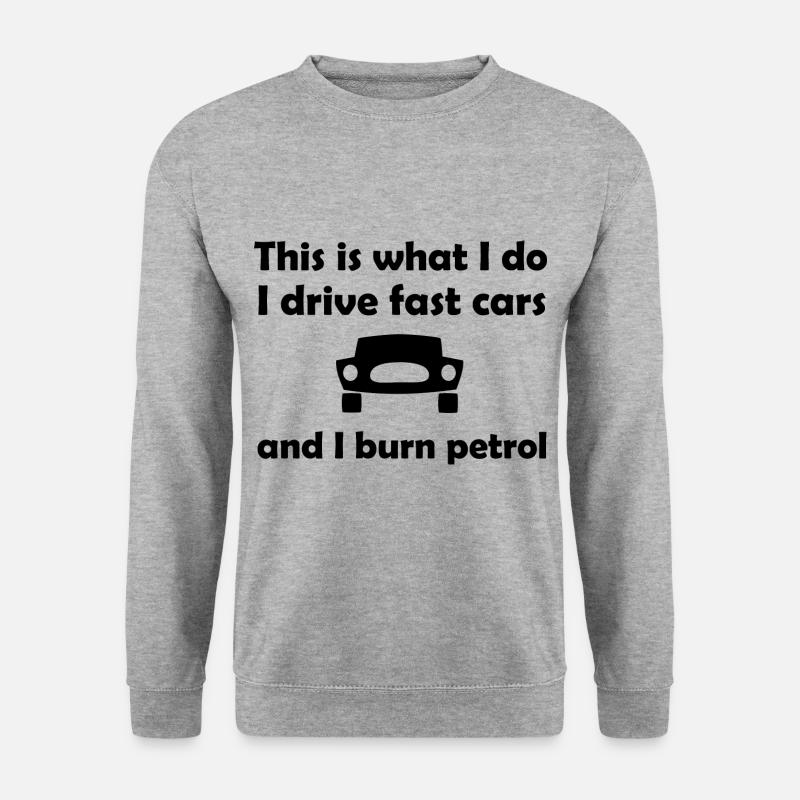Die Benzin und Hubraum Fans - Unisex Pullover - Weißgrau meliert