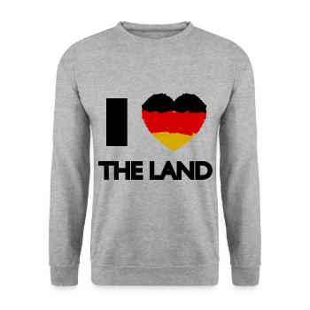Ich liebe Deutschland - Unisex Pullover - Weißgrau meliert - Vorne - Alina (178cm) & Michal (187cm)