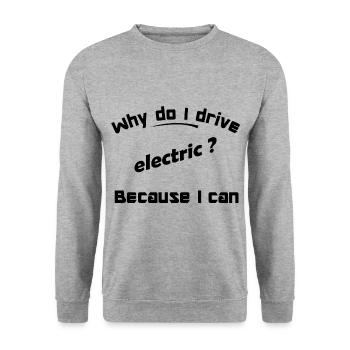 I can drive electric - Unisex Sweatshirt - salt & pepper - Front - Alina (178cm) & Michal (187cm)