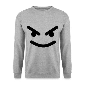 Naughty Arrogant Face Grin Gift Idea - Unisex Sweatshirt - salt & pepper - Front - Alina (178cm) & Michal (187cm)