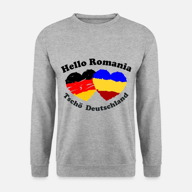Umzug nach Rumänien - Unisex Pullover - Weißgrau meliert