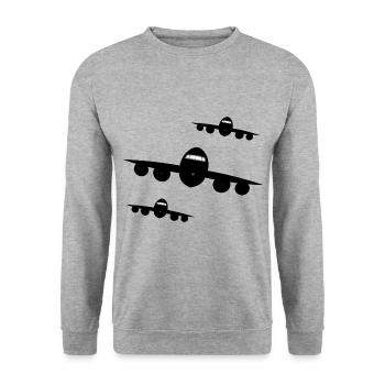 Jets approaching - Unisex Sweatshirt - salt & pepper - Front - Alina (178cm) & Michal (187cm)