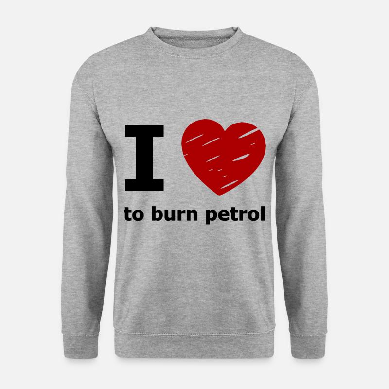 Ich liebe Benzin - Unisex Pullover - Weißgrau meliert