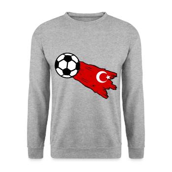 Supporters de Turquie - Sweat-shirt Unisexe - gris chiné - Devant - Alina (178cm) & Michal (187cm)