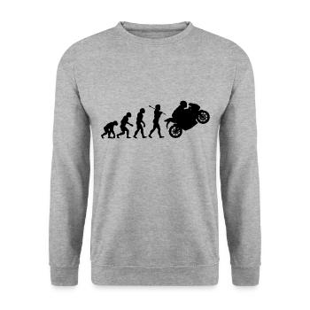 Biker Evolution - Unisex Pullover - Weißgrau meliert - Vorne - Alina (178cm) & Michal (187cm)