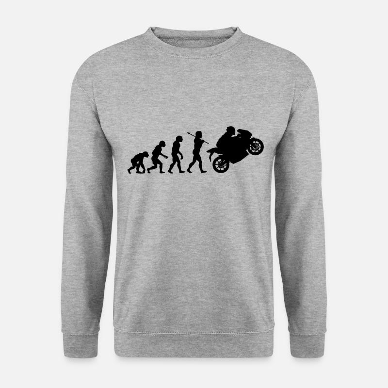 Évolution du motard - Sweat-shirt Unisexe - gris chiné