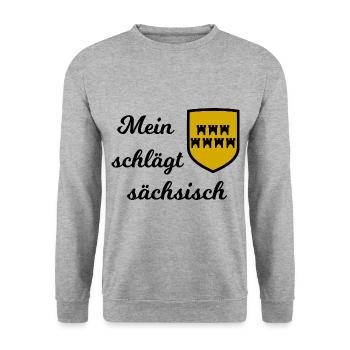 My dear Saxony - Unisex Sweatshirt - salt & pepper - Front - Alina (178cm) & Michal (187cm)