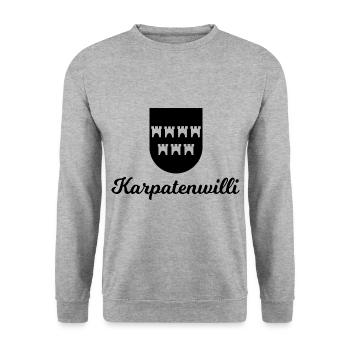 Karpatenwilli - Sweat-shirt Unisexe - gris chiné - Devant - Alina (178cm) & Michal (187cm)