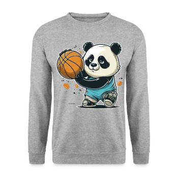 Cerceaux avec un panda - Sweat-shirt Unisexe - gris chiné - Devant - Alina (178cm) & Michal (187cm)
