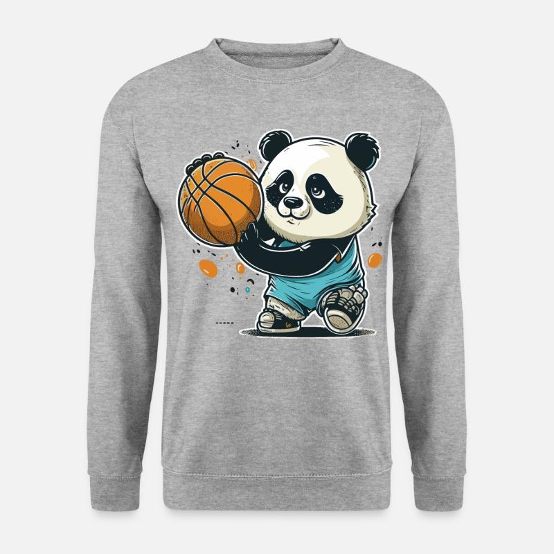Hoops with a Panda - Unisex Sweatshirt - salt & pepper