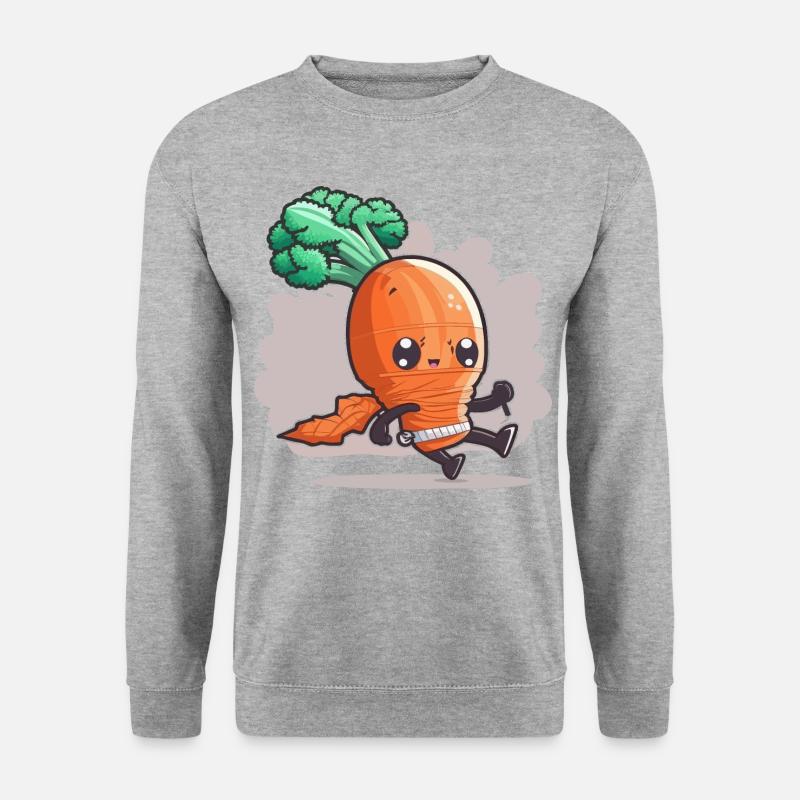 Karotten-Streik - Unisex Pullover - Weißgrau meliert