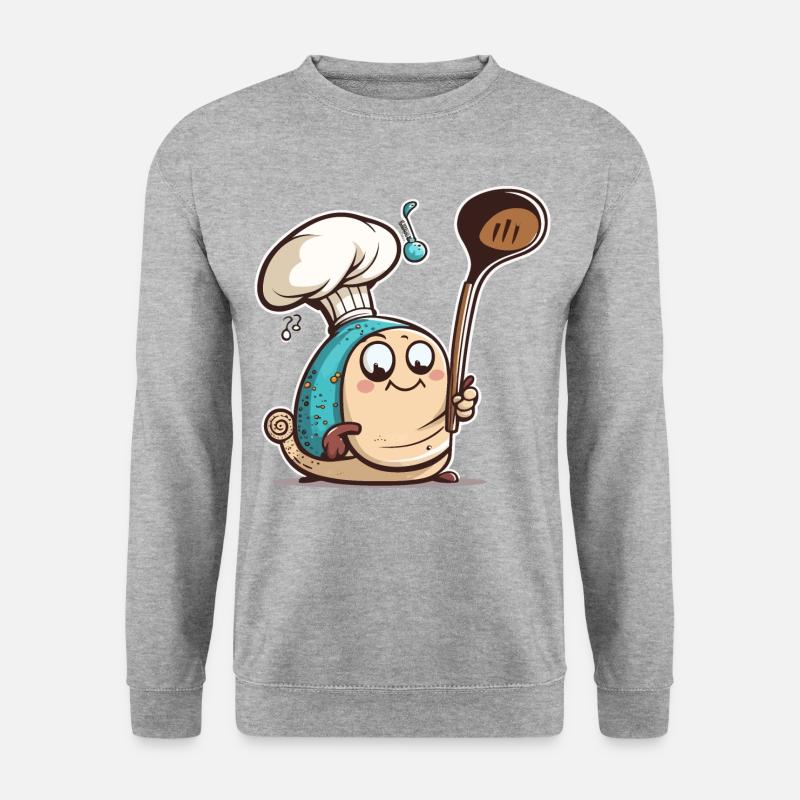 Schnecken-Vergnügen - Unisex Pullover - Weißgrau meliert