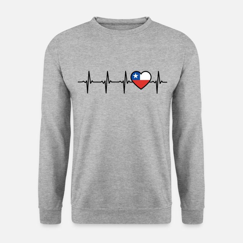 Chile Heartbeat Flag Chileans - Unisex Sweatshirt - salt & pepper
