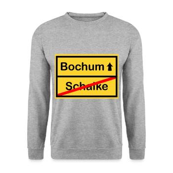 Bochum Schild - Unisex Pullover - Weißgrau meliert - Vorne - Alina (178cm) & Michal (187cm)