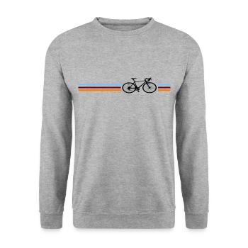 Vélo de vélo de course retro design - Sweat-shirt Unisexe - gris chiné - Devant - Alina (178cm) & Michal (187cm)