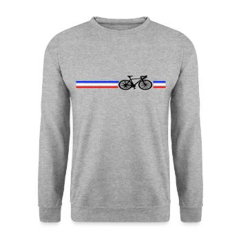 Vélo de vélo de course retro design - Sweat-shirt Unisexe - gris chiné - Devant - Alina (178cm) & Michal (187cm)
