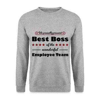 Boss, Boss and Manager - Unisex Sweatshirt - salt & pepper - Front - Alina (178cm) & Michal (187cm)