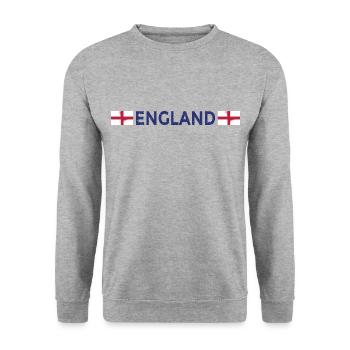 England Fußball Trikot Englische Flagge - Unisex Pullover - Weißgrau meliert - Vorne - Alina (178cm) & Michal (187cm)