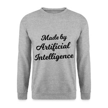 Fabriqué par intelligence artificielle - Sweat-shirt Unisexe - gris chiné - Devant - Alina (178cm) & Michal (187cm)