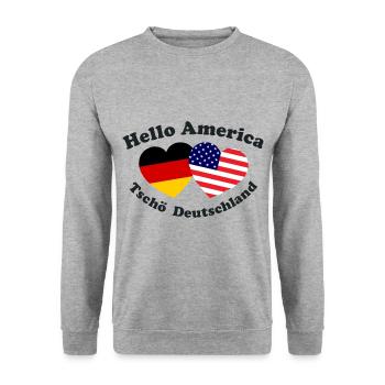 The emigrants in America - Unisex Sweatshirt - salt & pepper - Front - Alina (178cm) & Michal (187cm)