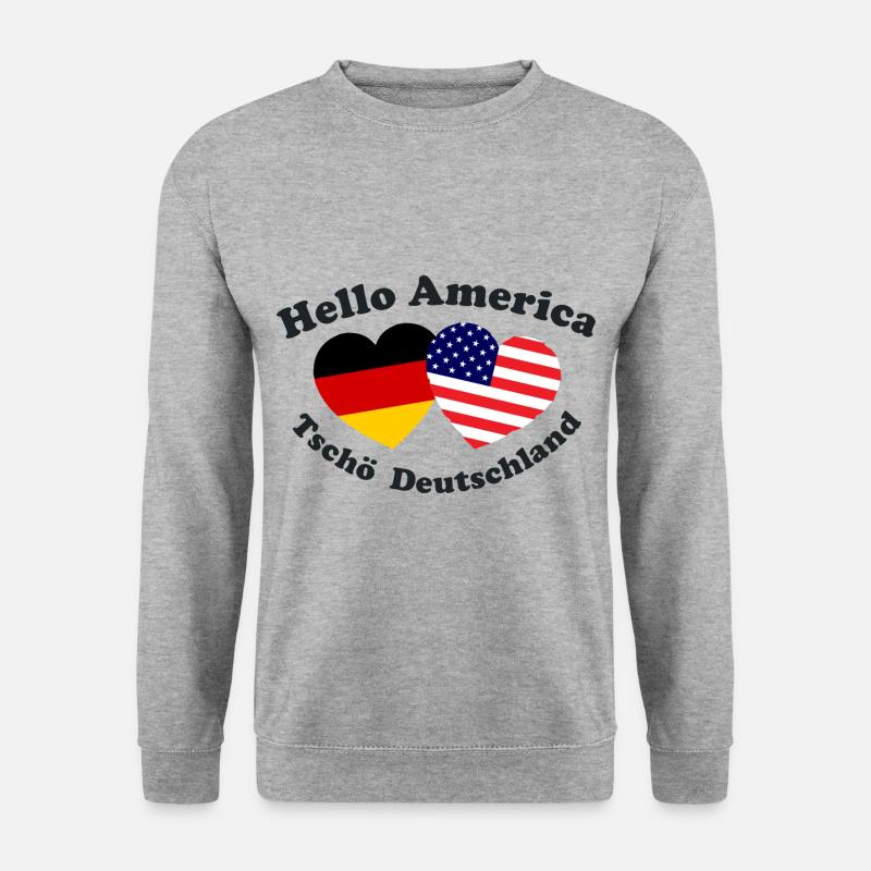 Die Auswanderer in Amerika - Unisex Pullover - Weißgrau meliert