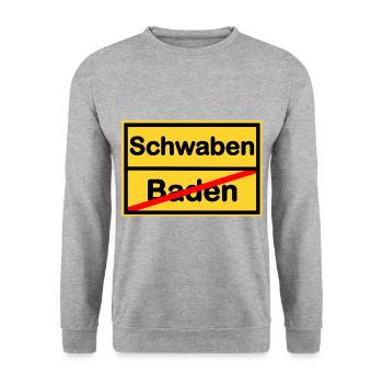 Daheim in Schwaben - Unisex Pullover - Weißgrau meliert - Vorne - Alina (178cm) & Michal (187cm)