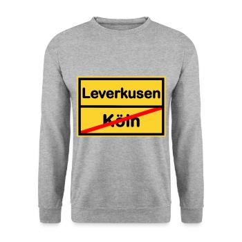 Zuhause in Leverkusen - Unisex Pullover - Weißgrau meliert - Vorne - Alina (178cm) & Michal (187cm)