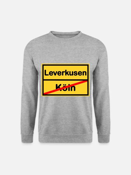 Zuhause in Leverkusen - Unisex Pullover - Weißgrau meliert