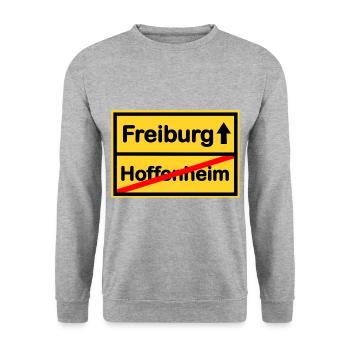The road to Freiburg - Unisex Sweatshirt - salt & pepper - Front - Alina (178cm) & Michal (187cm)