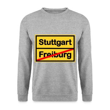 Die Stuttgart Fans - Unisex Pullover - Weißgrau meliert - Vorne - Alina (178cm) & Michal (187cm)