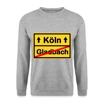 The Cologne Football Fan - Unisex Sweatshirt - salt & pepper - Front - Alina (178cm) & Michal (187cm)