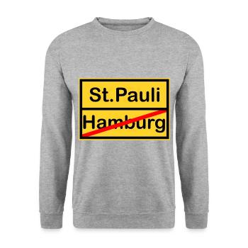 The Pauli supporters - Unisex Sweatshirt - salt & pepper - Front - Alina (178cm) & Michal (187cm)