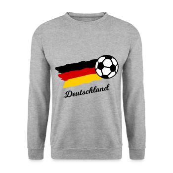 Deutscher Fußball - Unisex Pullover - Weißgrau meliert - Vorne - Alina (178cm) & Michal (187cm)