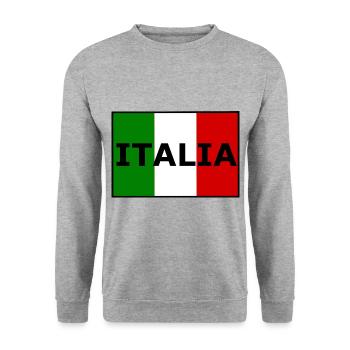 The flag of Italia - Unisex Sweatshirt - salt & pepper - Front - Alina (178cm) & Michal (187cm)