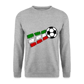 Fußball Macht Italien - Unisex Pullover - Weißgrau meliert - Vorne - Alina (178cm) & Michal (187cm)