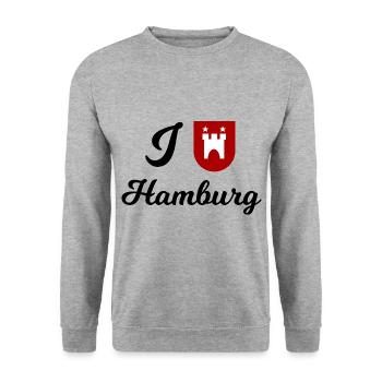 Die Hamburger - Unisex Pullover - Weißgrau meliert - Vorne - Alina (178cm) & Michal (187cm)