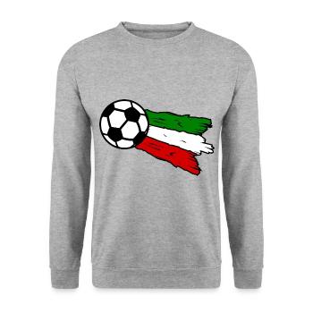 Italienische Fußball Freunde - Unisex Pullover - Weißgrau meliert - Vorne - Alina (178cm) & Michal (187cm)