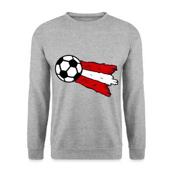 Das Austria Fußball Team - Unisex Pullover - Weißgrau meliert - Vorne - Alina (178cm) & Michal (187cm)