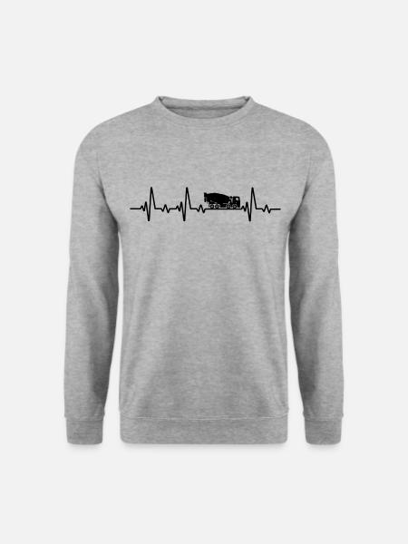 Betonmischer herzschlag fhrmischer - Unisex Pullover - Weißgrau meliert